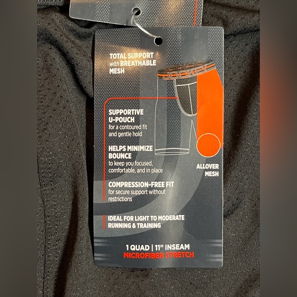 3 Jockey Breathable Mesh Quad Short Brief XXL Black 11” Inseam Stability Pouch - Picture 10 of 11